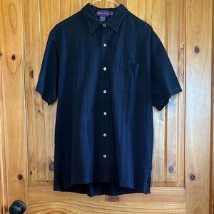 Ralph Lauren Purple Label Black Short Sleeve Button Down Shirt